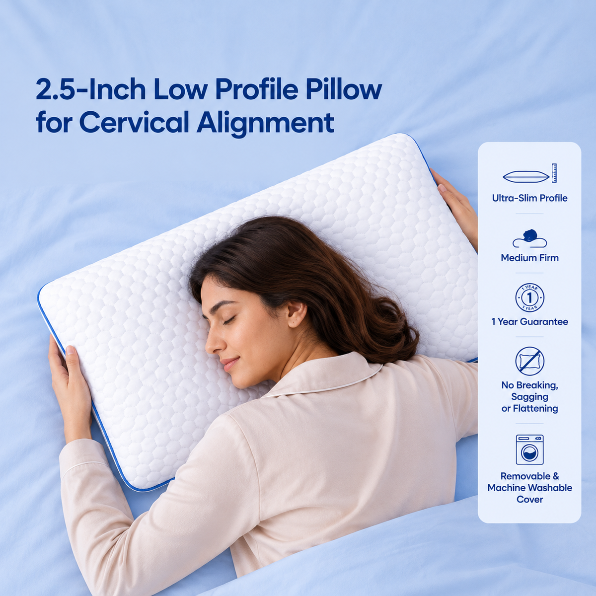 Memory Foam Slim Pillow